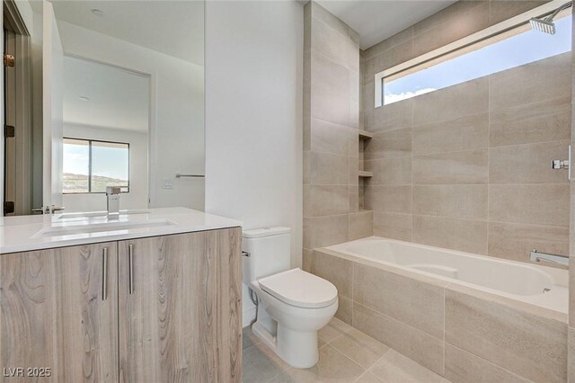 1600 Pleasant Bay Ct, Henderson, NV 89011 - full bathroom with toilet, vanity, tile patterned flooring, and tiled shower / bath combo