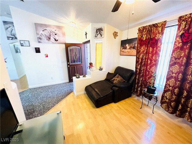 1860 Banaba Ln, Las Vegas, NV 89156 - living room with wood finished floors, ceiling fan, and baseboards