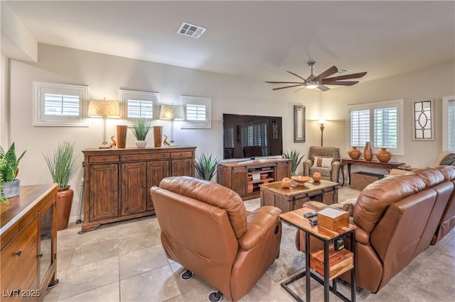 9229 Brayden Bay St, Las Vegas, NV 89178 - living area with ceiling fan
