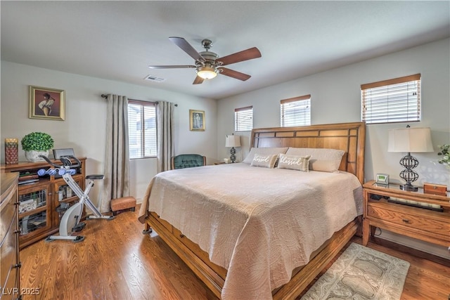 9229 Brayden Bay St, Las Vegas, NV 89178 - bedroom with wood finished floors and ceiling fan