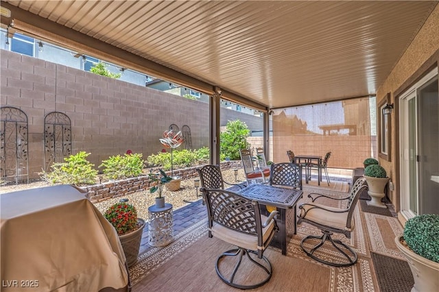 9229 Brayden Bay St, Las Vegas, NV 89178 - fenced backyard featuring outdoor dining area and a patio