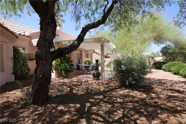 2820 Bluff Point Dr, Las Vegas, NV 89134 - view of yard featuring a pergola and a patio area