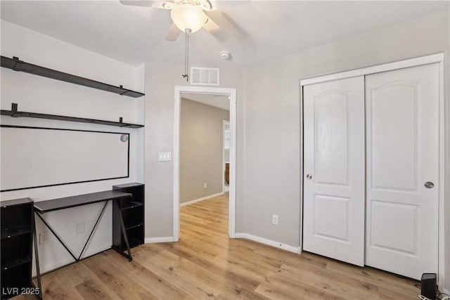 9053 Entrancing Ave, Las Vegas, NV 89149 - interior space featuring ceiling fan, light wood-type flooring, and baseboards