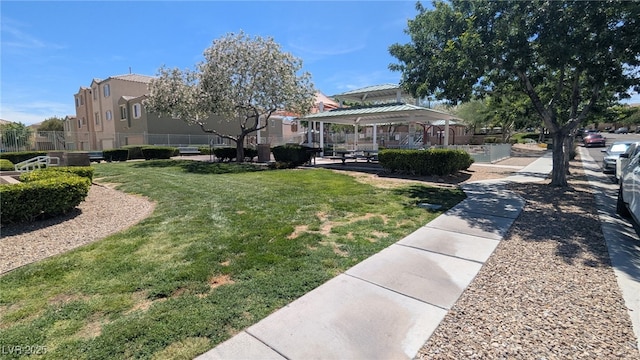 9053 Entrancing Ave, Las Vegas, NV 89149 - view of property's community with a gazebo and a yard