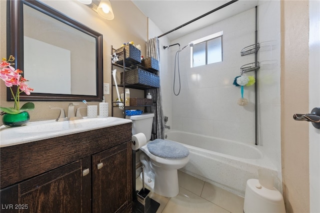 1916 Canosa Ave, Las Vegas, NV 89104 - full bathroom with toilet, washtub / shower combination, vanity, and tile patterned floors