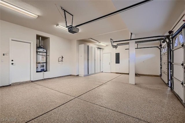 2448 Ram Crossing Way, Henderson, NV 89074 - garage with water heater, electric panel, a garage door opener, and baseboards