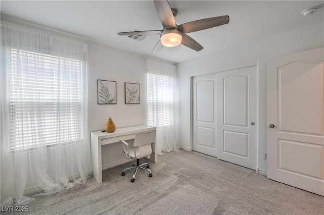 12286 Silvana St, Las Vegas, NV 89141 - carpeted office space featuring a ceiling fan