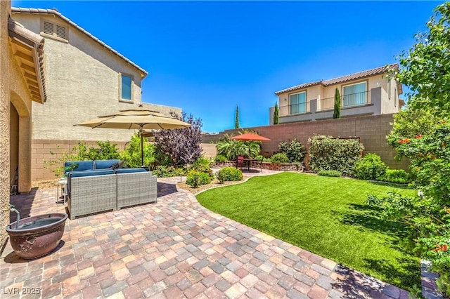 12286 Silvana St, Las Vegas, NV 89141 - view of yard featuring a patio area and an outdoor living space