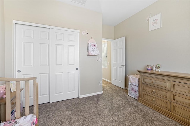 820 Colina Alta Pl, Las Vegas, NV 89138 - bedroom with a closet, dark carpet, and baseboards
