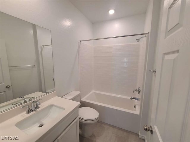 7332 N Decatur Blvd Unit 2, North Las Vegas, NV 89084 - full bath with toilet, shower / tub combination, vanity, and tile patterned flooring