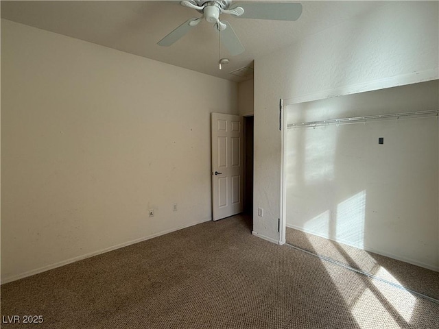3508 Kittiwake Rd, North Las Vegas, NV 89084 - unfurnished bedroom featuring carpet, a closet, and ceiling fan