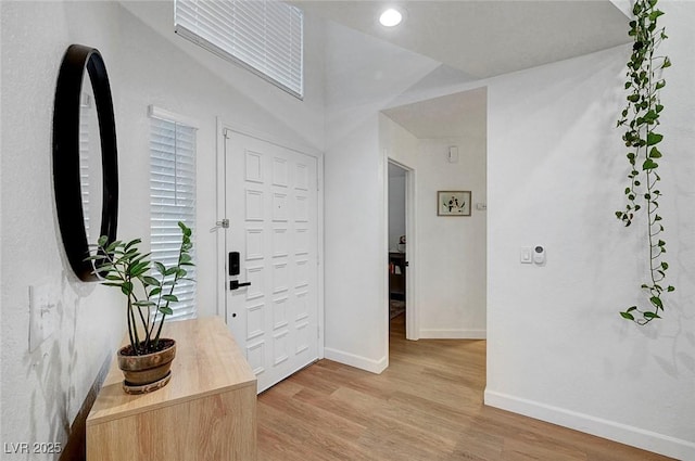 58 Pleasant Dale Dr, Henderson, NV 89074 - entrance foyer featuring baseboards, light wood-type flooring, and recessed lighting