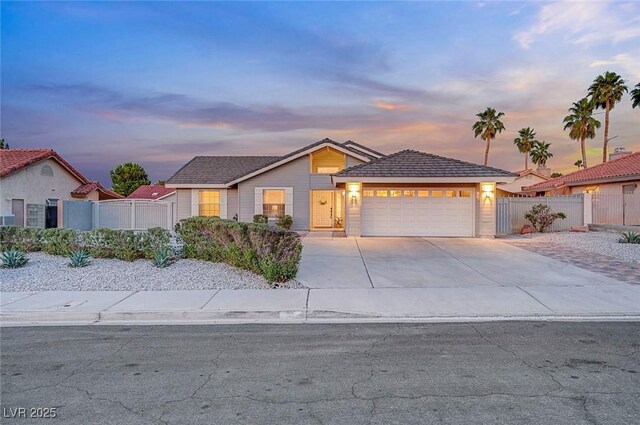 58 Pleasant Dale Dr, Henderson, NV 89074 - ranch-style house featuring a garage, driveway, and a tiled roof