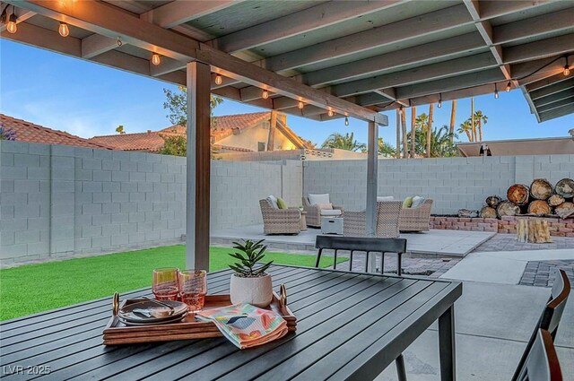 58 Pleasant Dale Dr, Henderson, NV 89074 - fenced backyard with a patio
