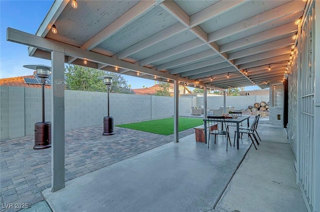58 Pleasant Dale Dr, Henderson, NV 89074 - fenced backyard with a patio and outdoor dining area
