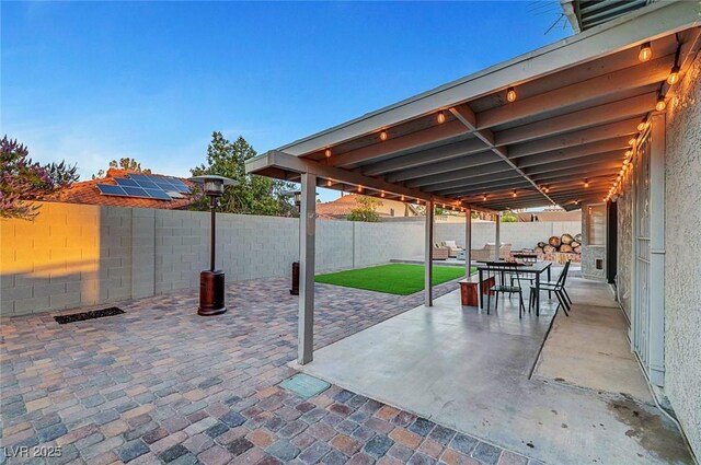 58 Pleasant Dale Dr, Henderson, NV 89074 - fenced backyard featuring a patio