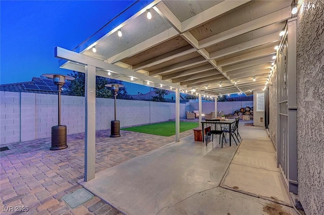58 Pleasant Dale Dr, Henderson, NV 89074 - fenced backyard with a patio and outdoor dining space