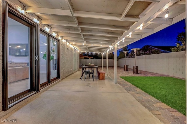 58 Pleasant Dale Dr, Henderson, NV 89074 - fenced backyard featuring a patio area and outdoor dining space
