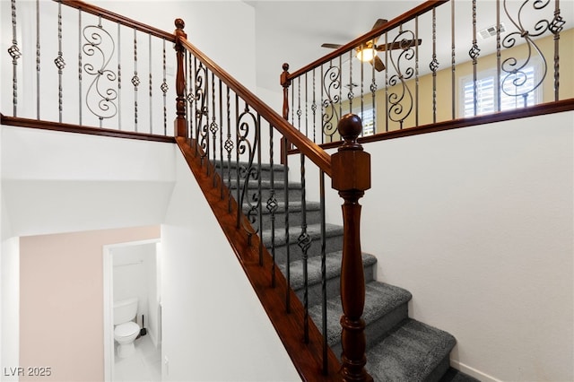 11755 Garland Grove Ln, Las Vegas, NV 89183 - stairs featuring baseboards and a high ceiling