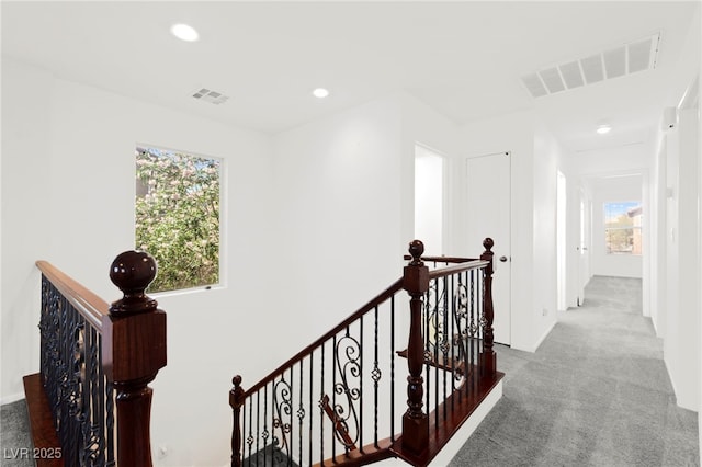 11755 Garland Grove Ln, Las Vegas, NV 89183 - corridor featuring an upstairs landing, carpet flooring, and recessed lighting