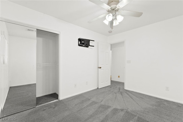 11755 Garland Grove Ln, Las Vegas, NV 89183 - unfurnished bedroom featuring carpet floors, a closet, baseboards, and ceiling fan