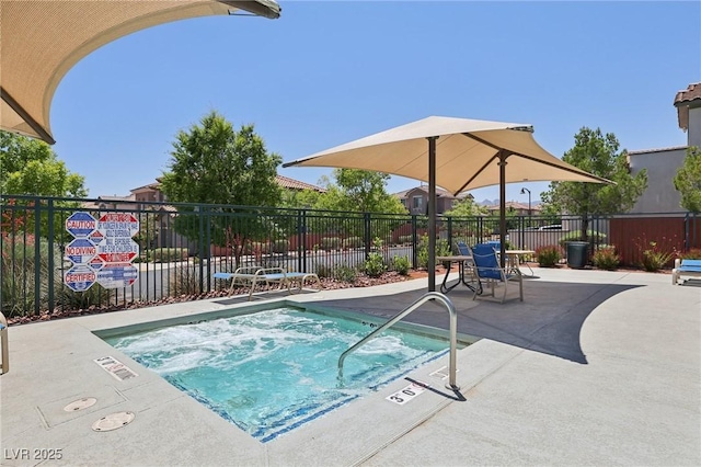 11707 Longworth Rd, Las Vegas, NV 89135 - view of pool featuring a hot tub, a swimming pool, and a patio