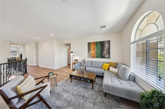 11707 Longworth Rd, Las Vegas, NV 89135 - living room with wood finished floors, baseboards, and recessed lighting