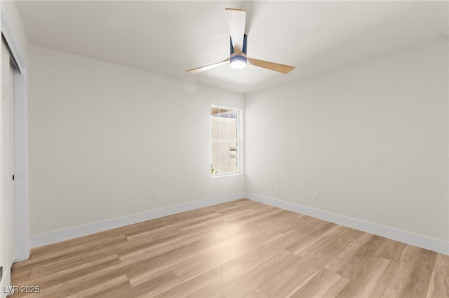 5157 Future Dr, Las Vegas, NV 89130 - empty room featuring a ceiling fan, light wood-type flooring, and baseboards