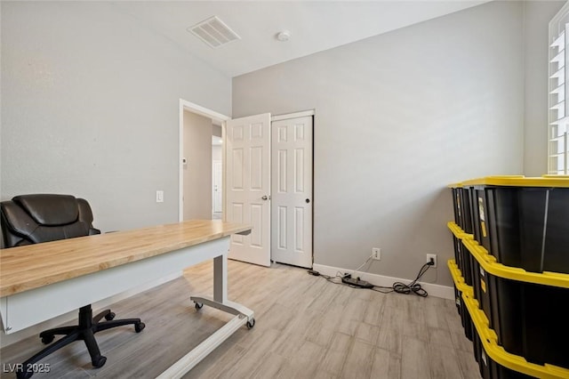 2425 Sturrock Dr, Henderson, NV 89044 - office area featuring light wood-style flooring and baseboards