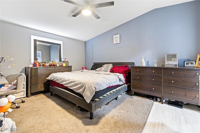 320 W Van Buren Ave, Las Vegas, NV 89106 - bedroom with vaulted ceiling and a ceiling fan