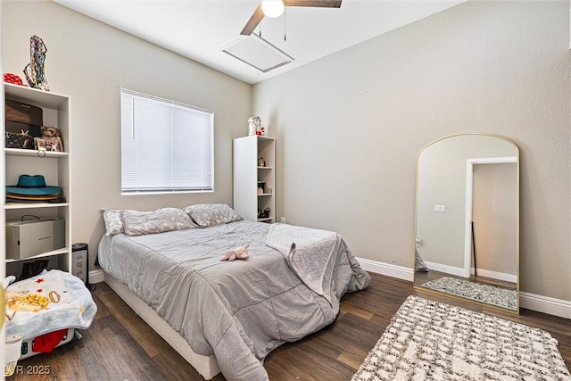 320 W Van Buren Ave, Las Vegas, NV 89106 - bedroom with wood finished floors, baseboards, and ceiling fan