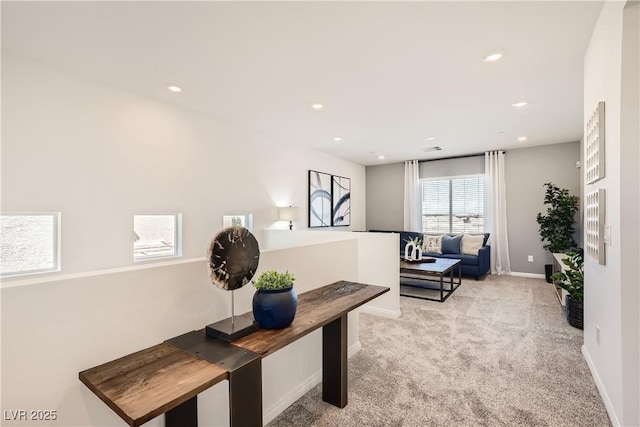9588 Archer Peak Ct, Las Vegas, NV 89143 - office area with light carpet, recessed lighting, and baseboards