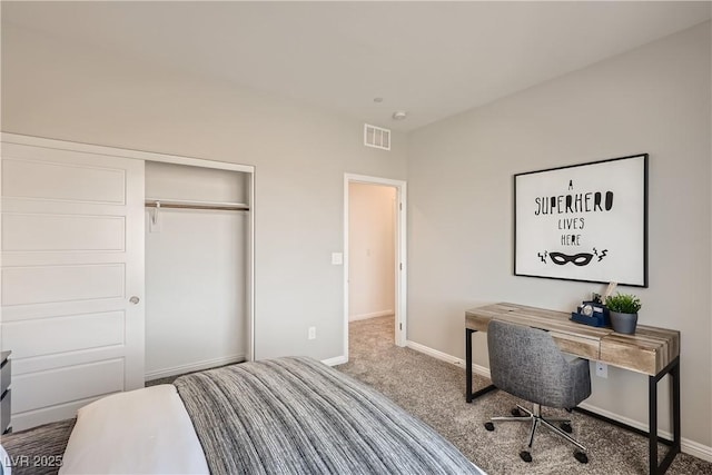 9588 Archer Peak Ct, Las Vegas, NV 89143 - carpeted bedroom with baseboards, a closet, and a desk