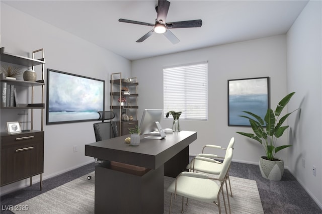 6288 Dolosonte St, Las Vegas, NV 89113 - office space with carpet flooring, ceiling fan, and baseboards