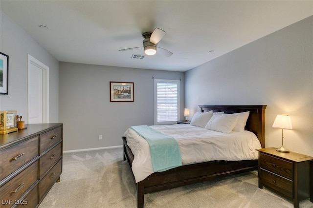 2870 Turnstone Ridge St, Henderson, NV 89044 - bedroom featuring light colored carpet, baseboards, and ceiling fan