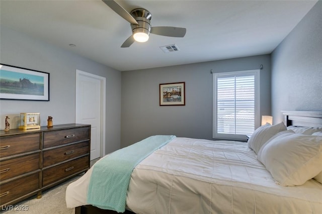 2870 Turnstone Ridge St, Henderson, NV 89044 - bedroom featuring a ceiling fan and light colored carpet