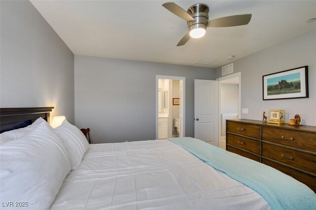 2870 Turnstone Ridge St, Henderson, NV 89044 - bedroom featuring ensuite bath and ceiling fan