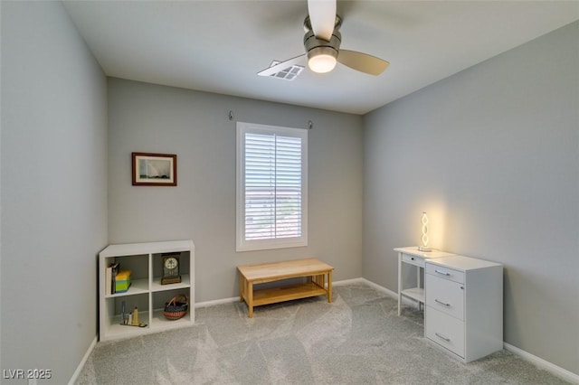 2870 Turnstone Ridge St, Henderson, NV 89044 - office space featuring a ceiling fan, light colored carpet, and baseboards