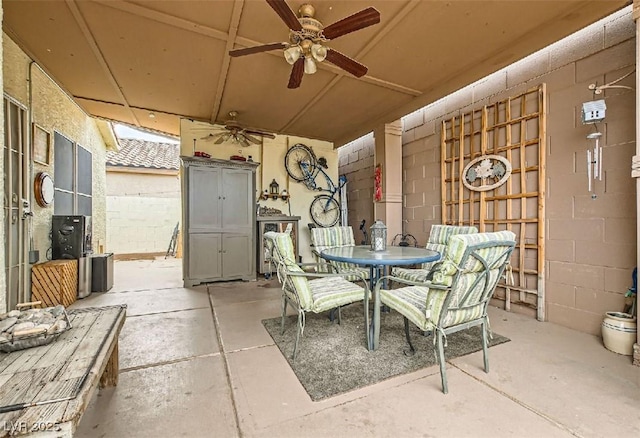 3473 Conough Ln, Las Vegas, NV 89129 - view of patio / terrace with ceiling fan and outdoor dining area