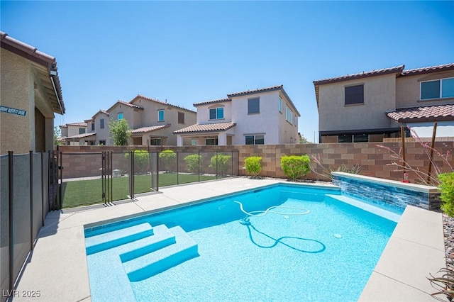 871 Aurelie Ridge St, Henderson, NV 89011 - view of pool featuring a fenced backyard, a residential view, and a gate