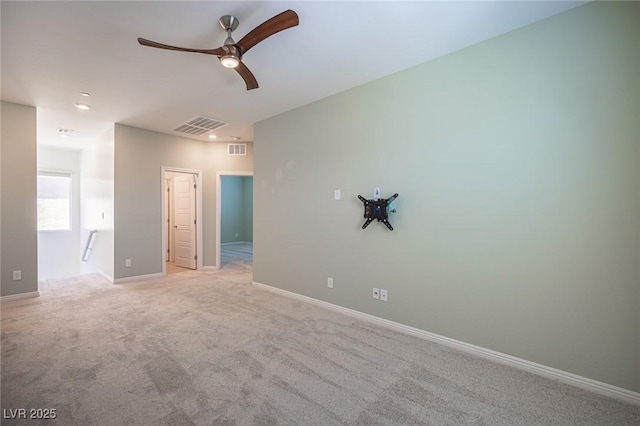 871 Aurelie Ridge St, Henderson, NV 89011 - empty room featuring a ceiling fan, light carpet, recessed lighting, and baseboards