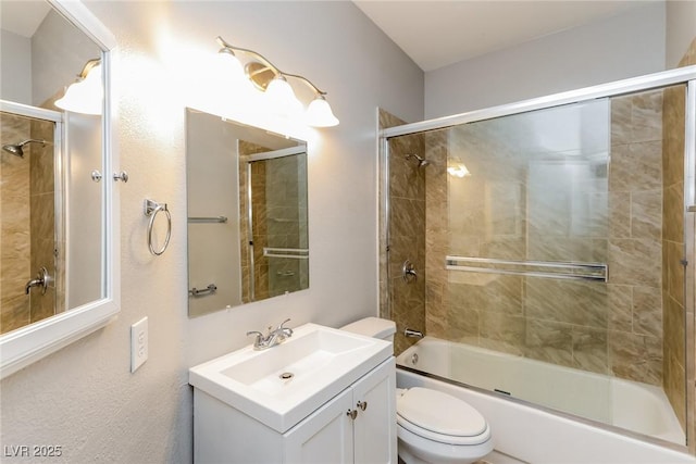 472 Tiger Lily Way, Henderson, NV 89015 - bathroom featuring toilet, shower / bath combination with glass door, and vanity