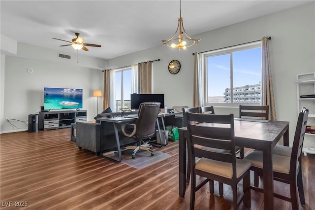 8255 Las Vegas Blvd Unit 719, Las Vegas, NV 89123 - office featuring a ceiling fan and dark wood-type flooring