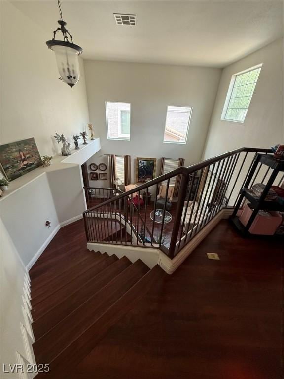 11457 Steponia Bay St, Las Vegas, NV 89141 - stairs featuring wood finished floors