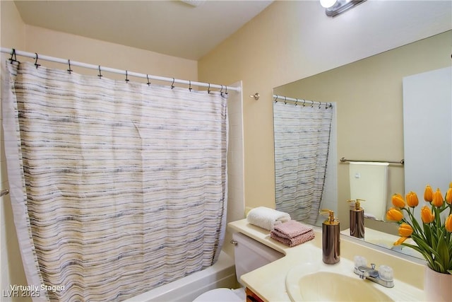 1316 Capri Drive A,B,C,&D, Boulder City, NV 89005 - bathroom with shower / bathtub combination with curtain, toilet, and vanity