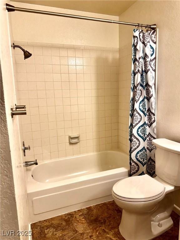 1316 Capri Drive A,B,C,&D, Boulder City, NV 89005 - bathroom featuring shower / tub combo, toilet, and a textured wall