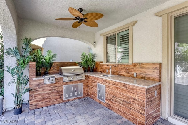 459 Astillero St, Las Vegas, NV 89138 - view of patio featuring a sink and ceiling fan