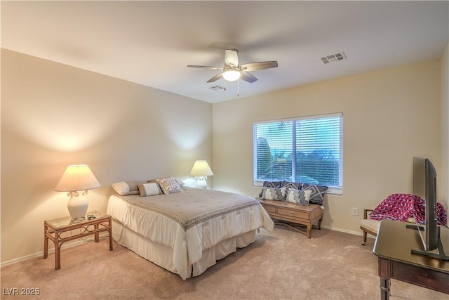 2144 Marywood Park Ct, Henderson, NV 89044 - bedroom featuring light carpet, baseboards, and ceiling fan