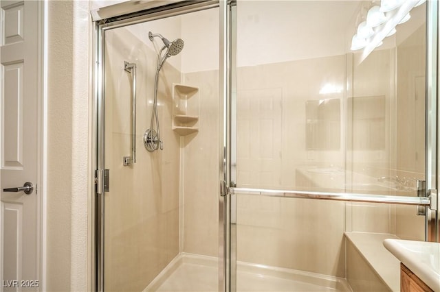 2144 Marywood Park Ct, Henderson, NV 89044 - bathroom featuring a shower stall and vanity
