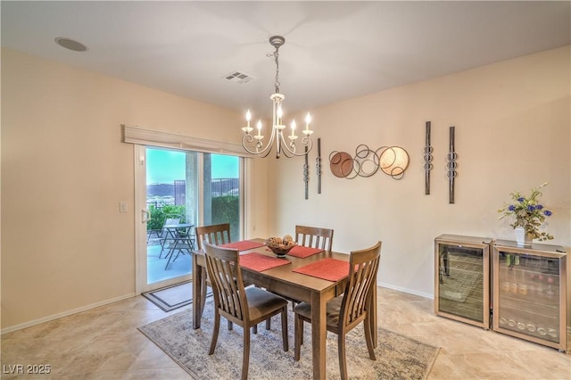 2144 Marywood Park Ct, Henderson, NV 89044 - dining space featuring a chandelier and baseboards